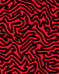 Bold Red Swirl Continuous Line Rug