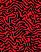 Bold Red Swirl Continuous Line Rug