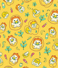 Cute Yellow Baby Lion Pattern Rug