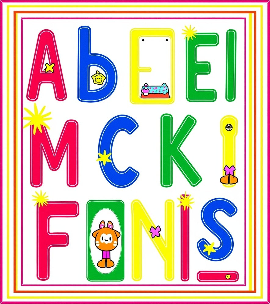 Colorful Alphabet Friends Playful Letters Rug