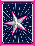 Pink Silver Star Burst Navy Rug