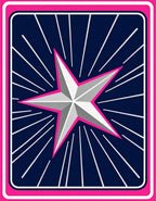 Pink Silver Star Burst Navy Rug