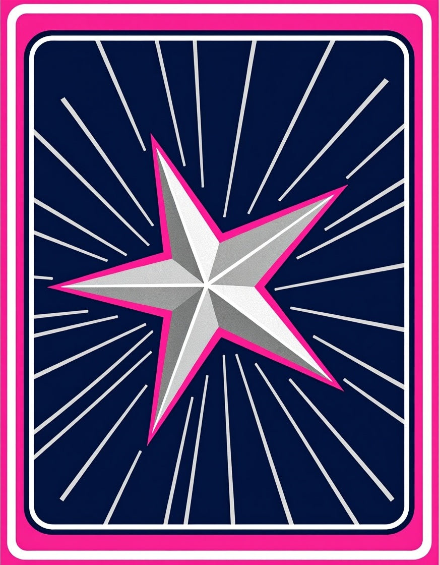 Pink Silver Star Burst Navy Rug