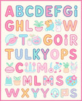 Pastel Alphabet Creatures Garden Rug