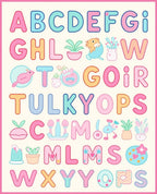 Pastel Alphabet Creatures Garden Rug