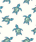 Whimsical Teal Sea Turtle Repeat Rug