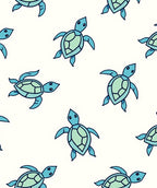 Whimsical Teal Sea Turtle Repeat Rug