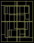 Black Yellow Geometric Deconstructed Grid Rug