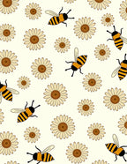 Charming Yellow Daisy Bee Gathering Rug