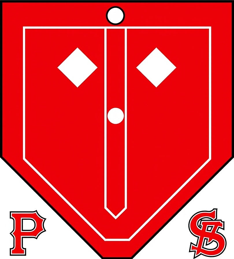Red Diamond Home Plate Baseball Rug