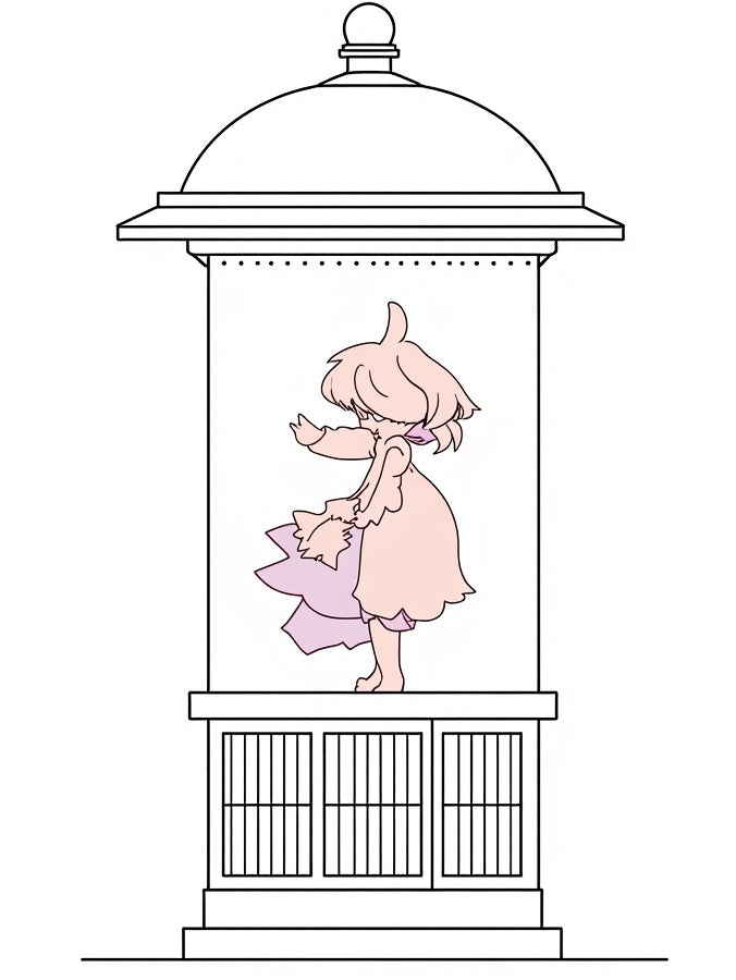 Pink Anime Girl Lantern Graphic Rug