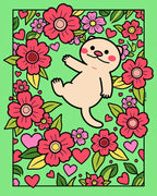 Whimsical Cute Cat Floral Hearts Delight Rug