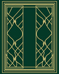 Golden Art Deco Geometric Swirl Rug