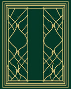 Golden Art Deco Geometric Swirl Rug