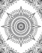 Intricate Black Sunflower Mandala Rug
