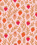 Red Strawberry Branch Repeating Pattern Rug