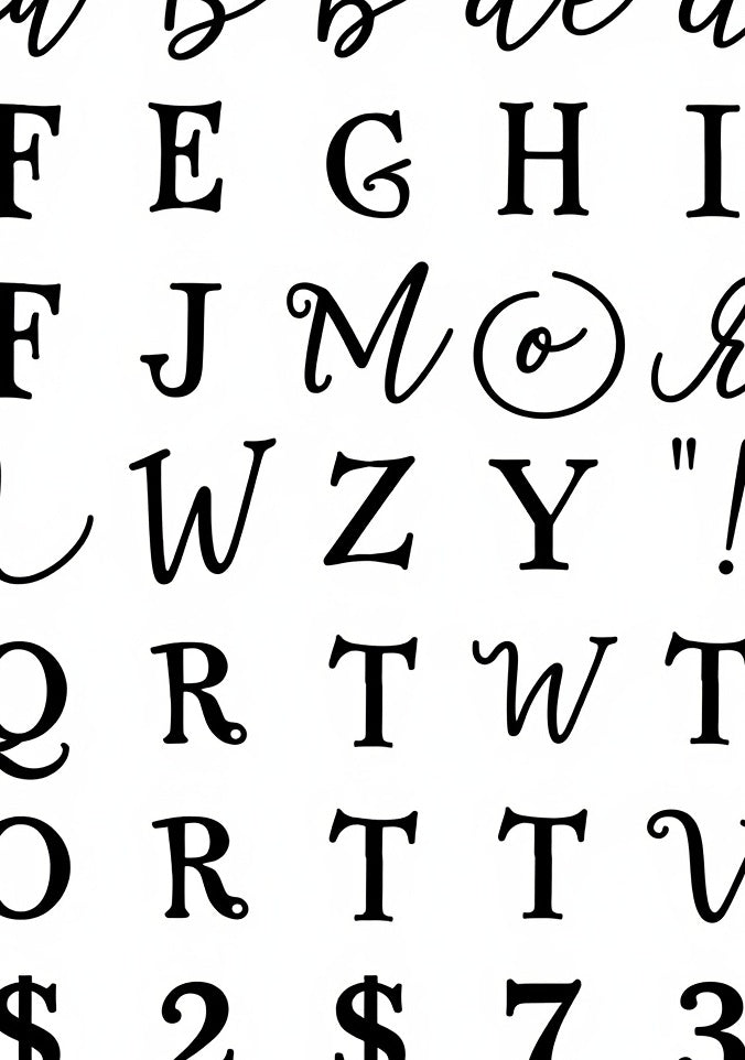 Alphabet Collage Black White Rug