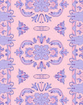 Pastel Purple Floral Medallion Symmetry Rug
