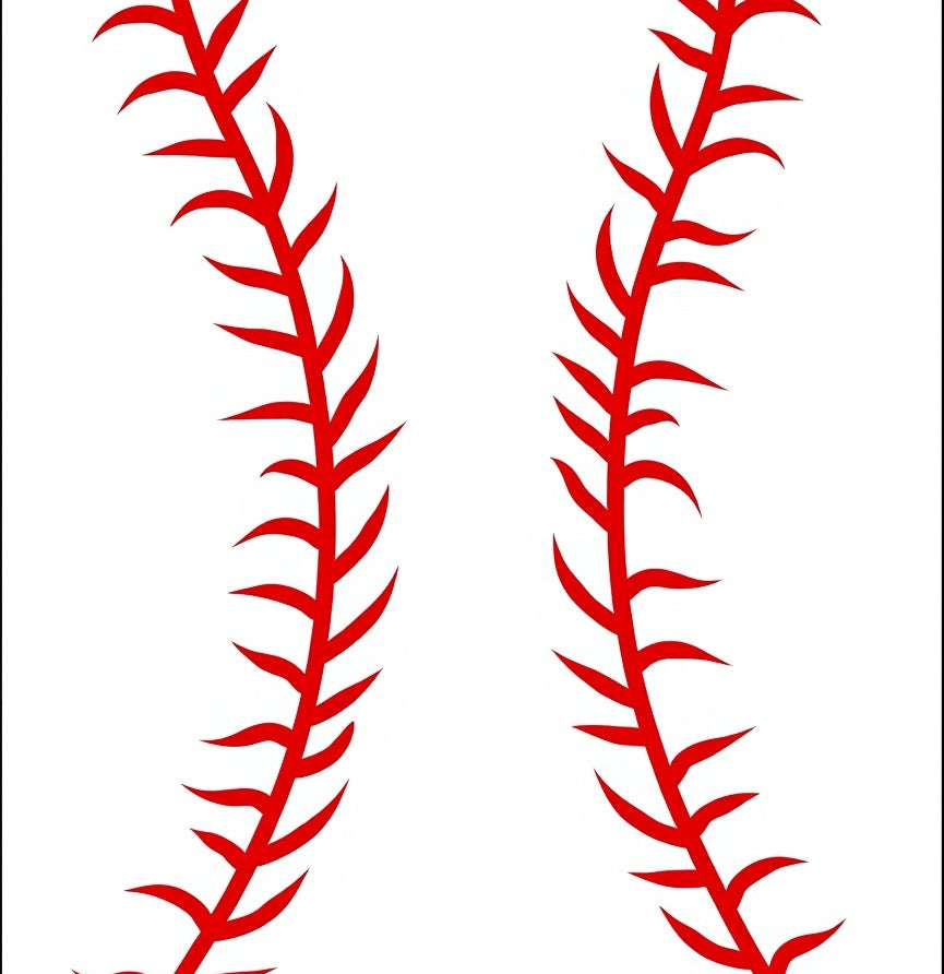 Red Stitch Baseball Ball Rug