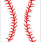 Red Stitch Baseball Ball Rug