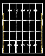 Black and White Football Field Numeric Rug