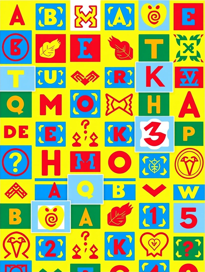 Alphabet Letters And Symbols Colorful Rug