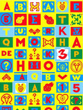 Alphabet Letters And Symbols Colorful Rug