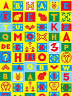 Alphabet Letters And Symbols Colorful Rug
