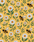 Yellow Daisy Bee Garden Rug