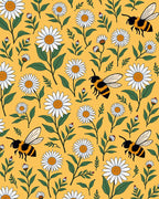 Yellow Daisy Bee Garden Rug