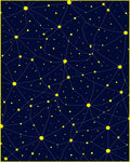 Cosmic Yellow Star Constellation Night Rug