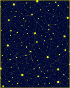 Cosmic Yellow Star Constellation Night Rug