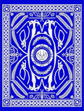Bold Blue White Symmetric Animal Medallion Rug