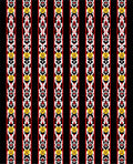 Black Red White Yellow Striped Tribal Rug