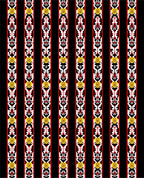 Black Red White Yellow Striped Tribal Rug