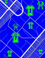 Neon Green Sports Jersey Collage Rug