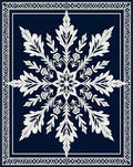 Timeless White Floral Medallion Navy Rug