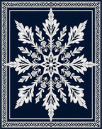 Timeless White Floral Medallion Navy Rug