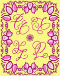 Pink Orchid Monogram Frame Rug