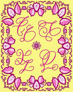 Pink Orchid Monogram Frame Rug