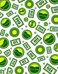 Vibrant Green Dollar Bill Coin Collection Rug