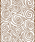 Brown Swirl Rose Medallion Abstract Rug