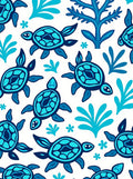 Oceanic Blue Sea Turtle Swirls Rug