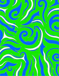 Vibrant Blue and Green Swirls Rug