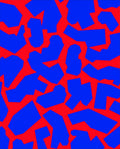 Crimson Blue Abstract Shapes Rug