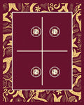 Crimson Gold Botanical Medallion Arrangement Rug