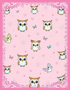 Sweet Owl Butterfly Pink Whimsy Rug