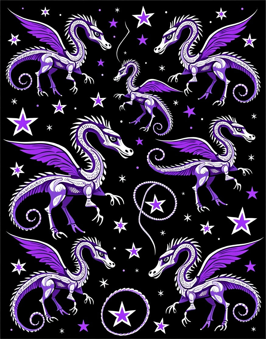 Purple Dragon Starry Night Rug