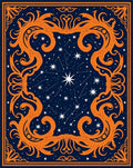 Ornate Blue Celestial Night Swirl Rug