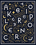 Celestial Alphabet Navy Geometric Rug